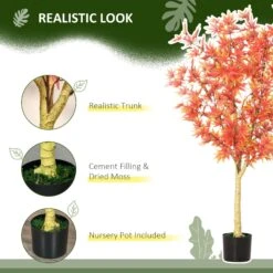 HOMCOM Artificial Realistic Red Maple Tree Faux Decorative Plant In Nursery Pot For Indoor Outdoor Decor 13 HOMCOM Artificial Realistic Red Maple Tree Faux Decorative Plant In Nursery Pot For Indoor Outdoor Decor -Home Furnishing Serie Shop 1645291885 15962900 22acc9bb 6525 4d99 94be 2a92d0fa49e6