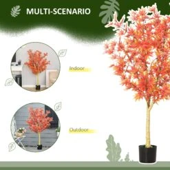 HOMCOM Artificial Realistic Red Maple Tree Faux Decorative Plant In Nursery Pot For Indoor Outdoor Decor 14 HOMCOM Artificial Realistic Red Maple Tree Faux Decorative Plant In Nursery Pot For Indoor Outdoor Decor -Home Furnishing Serie Shop 1645291889 27456200 89616dec 1b20 42a3 9bb9 5055dfe1932f
