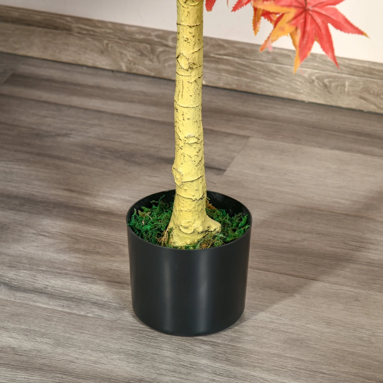 HOMCOM Artificial Realistic Red Maple Tree Faux Decorative Plant In Nursery Pot For Indoor Outdoor Decor 9 HOMCOM Artificial Realistic Red Maple Tree Faux Decorative Plant In Nursery Pot For Indoor Outdoor Decor - Image 9