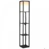 Shelf Floor Lamp, 4-tier Open Shelves - Black/White