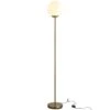 HOMCOM Steel Glass Sphere Floor Lamp Gold