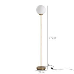 HOMCOM Steel Glass Sphere Floor Lamp Gold 11 HOMCOM Steel Glass Sphere Floor Lamp Gold -Home Furnishing Serie Shop 1645413821 26032700