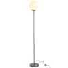 HOMCOM Steel Glass Sphere Floor Lamp Grey