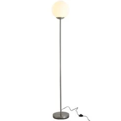 HOMCOM Steel Glass Sphere Floor Lamp Grey