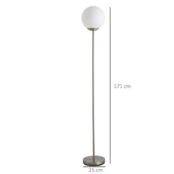 HOMCOM Steel Glass Sphere Floor Lamp Grey -Home Furnishing Serie Shop 1645413849 70506800