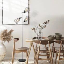 HOMCOM Steel Tri-Head Floor Lamp Black -Home Furnishing Serie Shop 1645413900 55910500