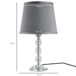 HOMCOM Crystal Glass Bedside Table Lamp Grey -Home Furnishing Serie Shop 1645413980 83252500 20d7da82 0f70 49f7 b51c 0ff831a4cb1b