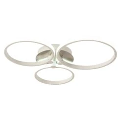 HOMCOM Modern Three Circle Annular Ceiling Light With Metal Base For Hallway, Dining Room, Living Room Hallway
