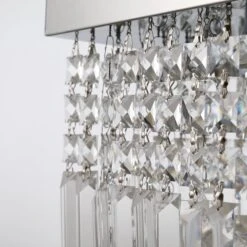 HOMCOM Modern Crystal Ceiling Light Square Chandelier For Home Office Hotel Silver -Home Furnishing Serie Shop 1645414195 63161000