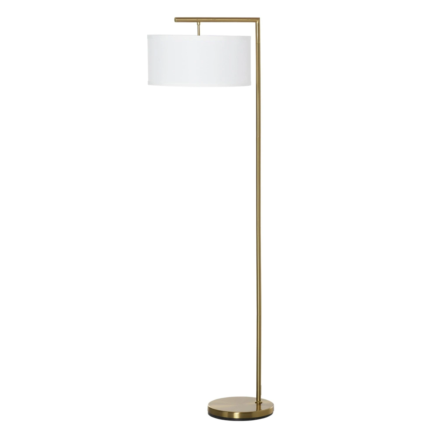 HOMCOM Floor Lamp, Modern Standing Light With Linen Lampshade, Round Base For Living Room, Bedroom, Dining Room, Gold And White Lampshade Room Bedroom 1 HOMCOM Floor Lamp, Modern Standing Light With Linen Lampshade, Round Base For Living Room, Bedroom, Dining Room, Gold And White Lampshade Room Bedroom