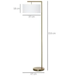 HOMCOM Floor Lamp, Modern Standing Light With Linen Lampshade, Round Base For Living Room, Bedroom, Dining Room, Gold And White Lampshade Room Bedroom 12 HOMCOM Floor Lamp, Modern Standing Light With Linen Lampshade, Round Base For Living Room, Bedroom, Dining Room, Gold And White Lampshade Room Bedroom -Home Furnishing Serie Shop 1645414251 23443800 a959c8b6 fd1f 466d baea b9f9eee207eb