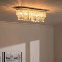 HOMCOM Modern Raindrop Crystal Chandelier, Round Rectangular Pendant Ceiling Light, Linear Hanging Lighting With Stainless Steel Base, For Restaurant Kitchen Island Dining Room Hotel, Silver Chandelier Light 16 HOMCOM Modern Raindrop Crystal Chandelier, Round Rectangular Pendant Ceiling Light, Linear Hanging Lighting With Stainless Steel Base, For Restaurant Kitchen Island Dining Room Hotel, Silver Chandelier Light -Home Furnishing Serie Shop 1645414708 77190200