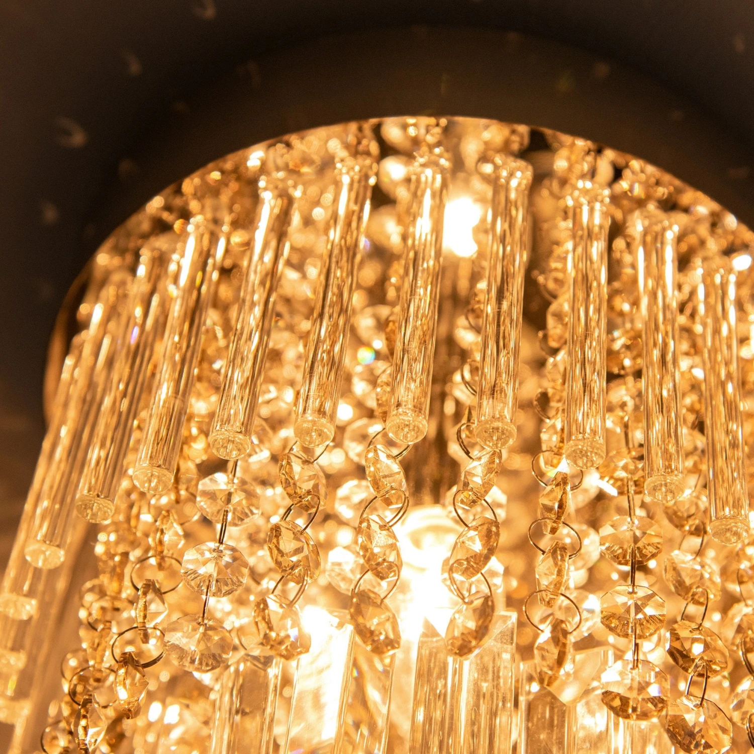 HOMCOM Modern Raindrop Crystal Chandelier, Round Rectangular Pendant Ceiling Light, Linear Hanging Lighting With Stainless Steel Base, For Restaurant Kitchen Island Dining Room Hotel, Silver Chandelier Light 9 HOMCOM Modern Raindrop Crystal Chandelier, Round Rectangular Pendant Ceiling Light, Linear Hanging Lighting With Stainless Steel Base, For Restaurant Kitchen Island Dining Room Hotel, Silver Chandelier Light - Image 9