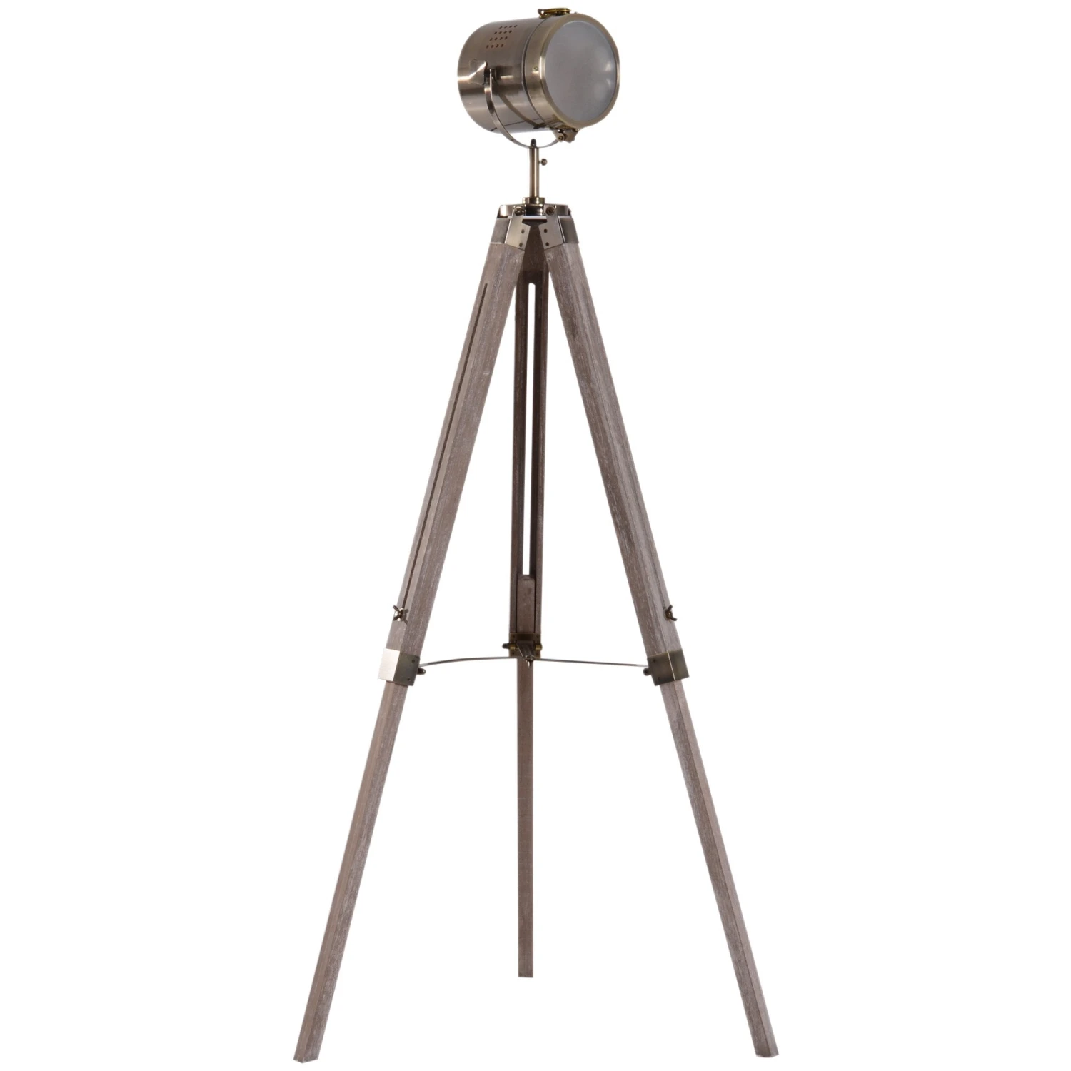 HOMCOM Tripod Floor Lamp, 65L,Wood/Bronze Colour 1 HOMCOM Tripod Floor Lamp, 65L,Wood/Bronze Colour