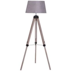 HOMCOM Floor Lamp, 99-143H Cm-Grey