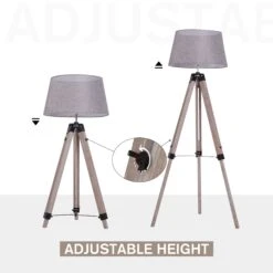 HOMCOM Floor Lamp, 99-143H Cm-Grey -Home Furnishing Serie Shop 1645415140 89431800 6ec73e65 c423 48d9 8457 9dd8a945d130