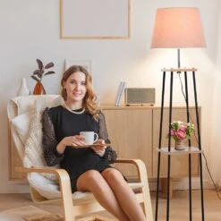 HOMCOM Metal Frame 3-Tier Shelf Tripod Lamp W/ Foot Switch Beige 19 HOMCOM Metal Frame 3-Tier Shelf Tripod Lamp W/ Foot Switch Beige -Home Furnishing Serie Shop 1645415197 30485000