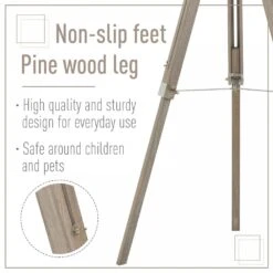 HOMCOM Pine Wood Tripod Floor Lamp Standing Lamp - Brown And Silver 16 HOMCOM Pine Wood Tripod Floor Lamp Standing Lamp - Brown And Silver -Home Furnishing Serie Shop 1645415226 75573400