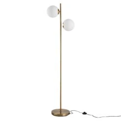 HOMCOM Steel Duo Glass Sphere Floor Lamp Gold -Home Furnishing Serie Shop 1645415263 83273500