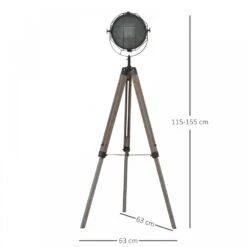 HOMCOM Pine Wood Tripod Spotlight Floor Lamp Brown/Black -Home Furnishing Serie Shop 1645415298 85652000