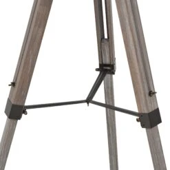 HOMCOM Pine Wood Tripod Spotlight Floor Lamp Brown/Black -Home Furnishing Serie Shop 1645415319 97538100