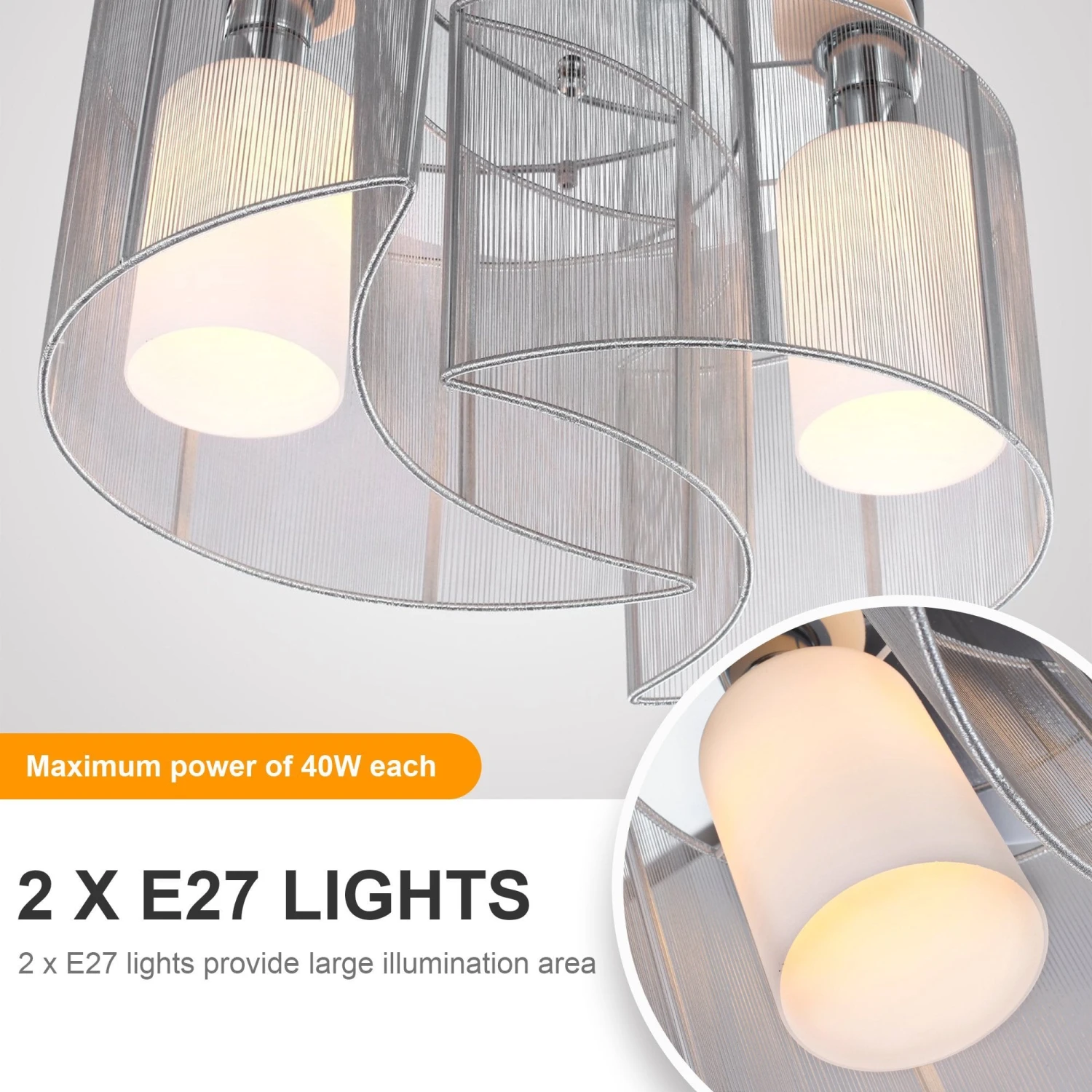 HOMCOM Modern Design Mini Style Flush Mount Ceiling Light With Flush Metal Finish Chandelier For Hallway, Dining Room, Living Room - White 6 HOMCOM Modern Design Mini Style Flush Mount Ceiling Light With Flush Metal Finish Chandelier For Hallway, Dining Room, Living Room - White - Image 6