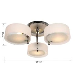 HOMCOM 3 Lights Acrylic Lamp Light Indoor Pendant Chandelier Flush Mount Office Living Room Bedroom-White 12 HOMCOM 3 Lights Acrylic Lamp Light Indoor Pendant Chandelier Flush Mount Office Living Room Bedroom-White -Home Furnishing Serie Shop 1645416049 38775000