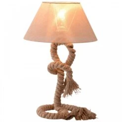 HOMCOM Table Lamp W/ Twisted Rope, E27 Base-Beige