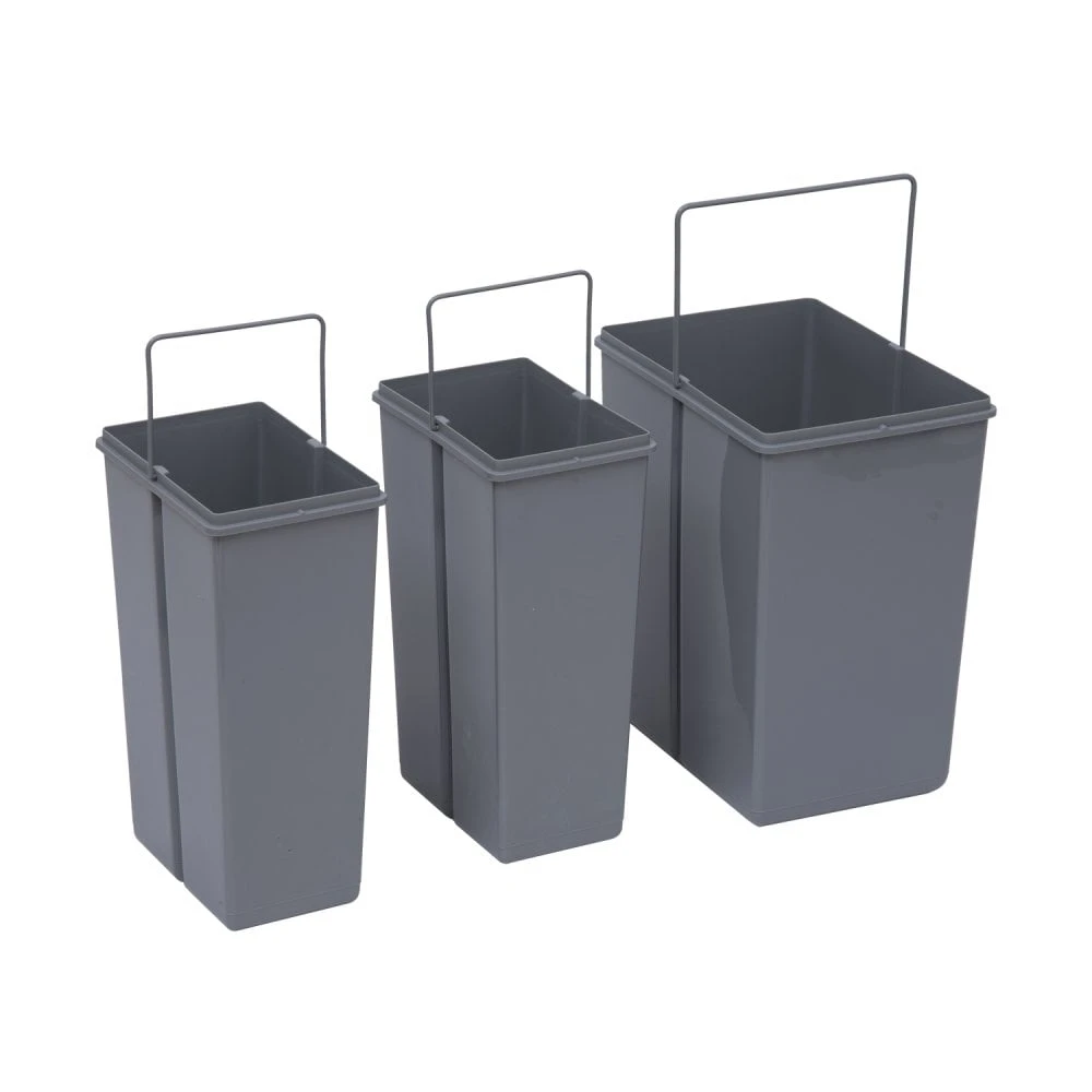 HOMCOM Kitchen Recycle Waste Bin Pull Out Soft Close Dustbin Recycling Cabinet Trash Can 40L - Grey 1 HOMCOM Kitchen Recycle Waste Bin Pull Out Soft Close Dustbin Recycling Cabinet Trash Can 40L - Grey
