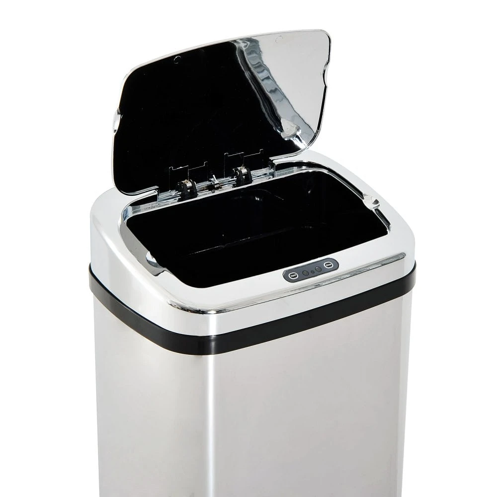 HOMCOM 50L Motion Sensor ABS Rubbish Bin Silver/Black 3 HOMCOM 50L Motion Sensor ABS Rubbish Bin Silver/Black - Image 3