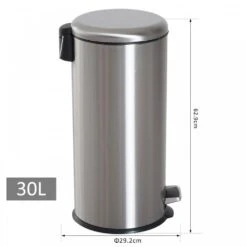 HOMCOM 30L Pedal Bin, 29.2 Cm-Black/Silver 12 HOMCOM 30L Pedal Bin, 29.2 Cm-Black/Silver -Home Furnishing Serie Shop 1645423191 98650800