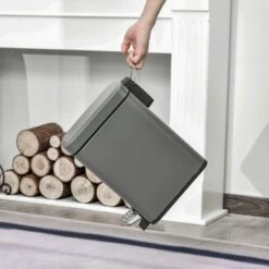 HOMCOM 5L Steel Step Trash Can With Quiet-Closed Lid, Silent And Gentle Open, Oversized Pedal, Back Pull Ring, For Living Room, Kitchen, Dorm, Office Bin Open 15 HOMCOM 5L Steel Step Trash Can With Quiet-Closed Lid, Silent And Gentle Open, Oversized Pedal, Back Pull Ring, For Living Room, Kitchen, Dorm, Office Bin Open -Home Furnishing Serie Shop 1645423223 31473600 be136556 4ab7 45d2 9405 b57d44d0228f