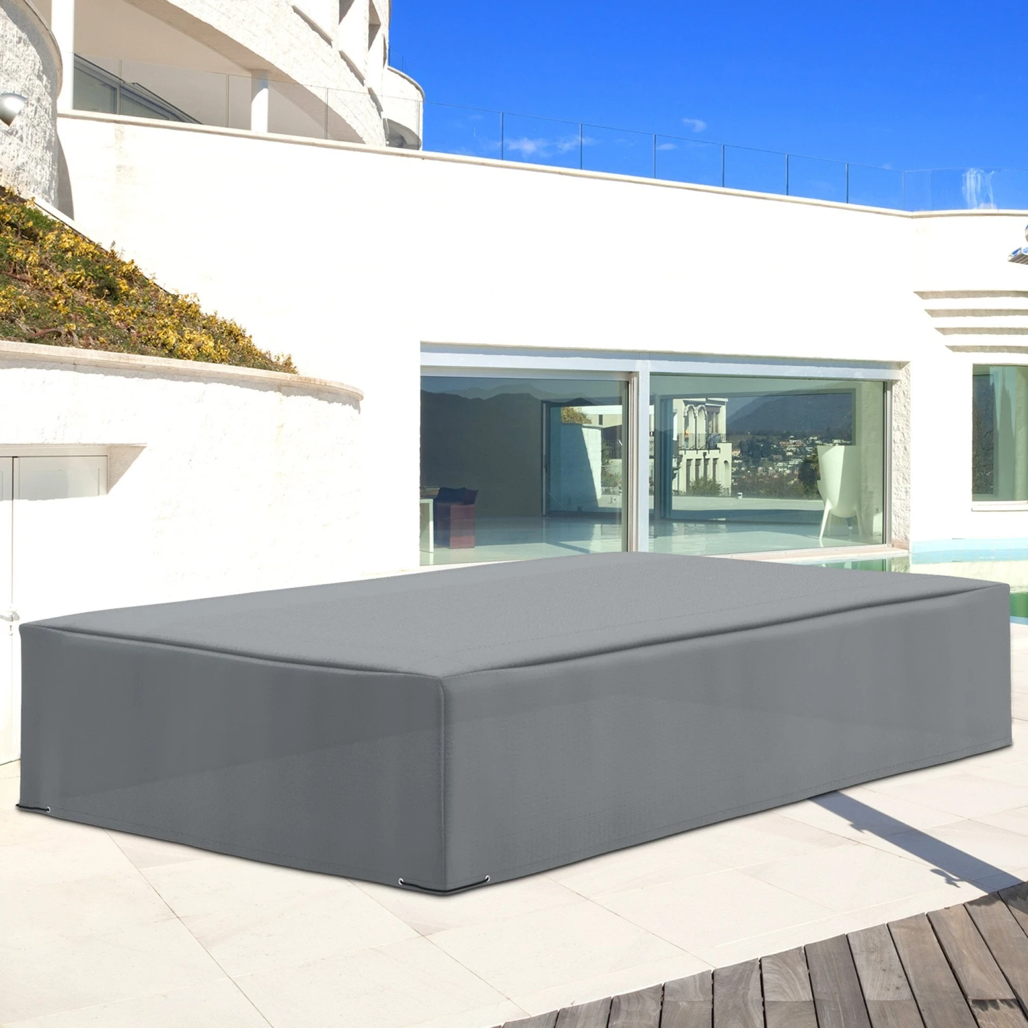Outsunny Outdoor & Garden Furniture Rectangular Set Cover Water UV Resistant Protection Oxford Fabric - Grey 2 Outsunny Outdoor & Garden Furniture Rectangular Set Cover Water UV Resistant Protection Oxford Fabric - Grey - Image 2