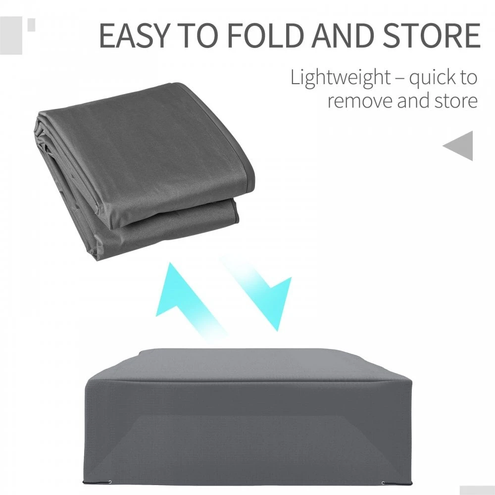 Outsunny Outdoor & Garden Furniture Rectangular Set Cover Water UV Resistant Protection Oxford Fabric - Grey 4 Outsunny Outdoor & Garden Furniture Rectangular Set Cover Water UV Resistant Protection Oxford Fabric - Grey - Image 4