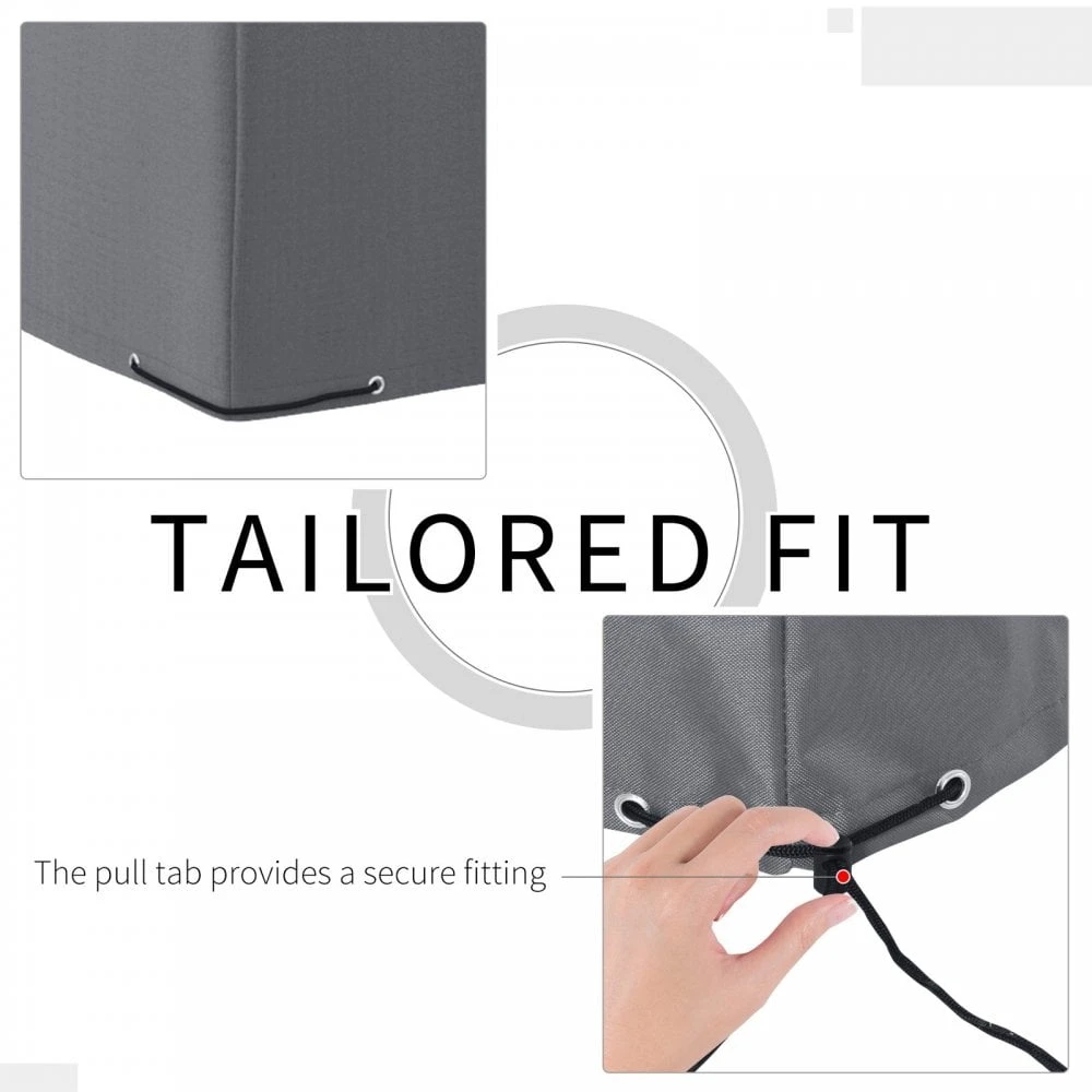 Outsunny Outdoor & Garden Furniture Rectangular Set Cover Water UV Resistant Protection Oxford Fabric - Grey 5 Outsunny Outdoor & Garden Furniture Rectangular Set Cover Water UV Resistant Protection Oxford Fabric - Grey - Image 5