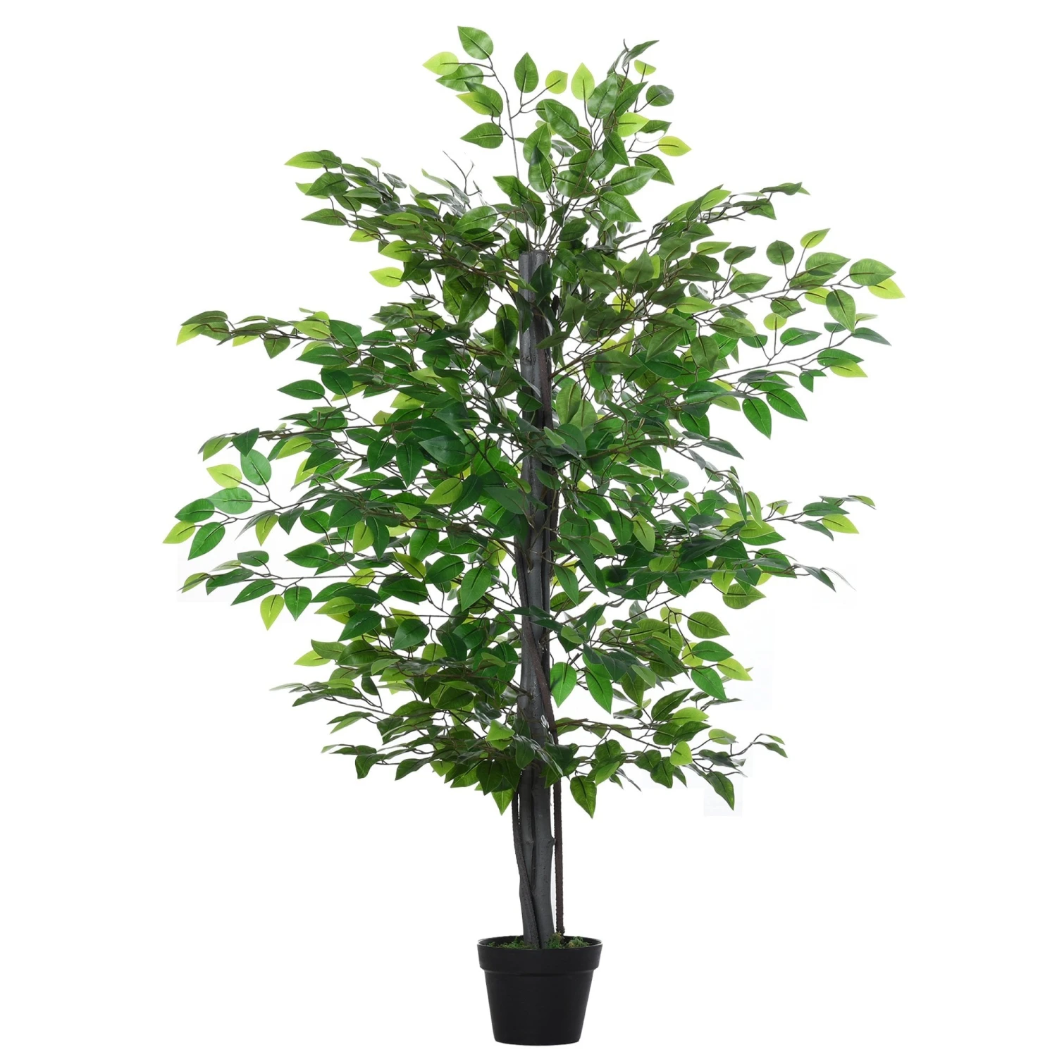 Outsunny Artificial Banyan Decorative Plant With Nursery Pot, Fake Tree For Indoor Outdoor D+®cor, Green, 1.45m W/ 1 Outsunny Artificial Banyan Decorative Plant With Nursery Pot, Fake Tree For Indoor Outdoor D+®cor, Green, 1.45m W/