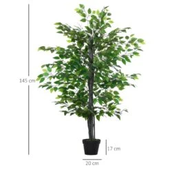 Outsunny Artificial Banyan Decorative Plant With Nursery Pot, Fake Tree For Indoor Outdoor D+®cor, Green, 1.45m W/ 12 Outsunny Artificial Banyan Decorative Plant With Nursery Pot, Fake Tree For Indoor Outdoor D+®cor, Green, 1.45m W/ -Home Furnishing Serie Shop 1645425039 67687100