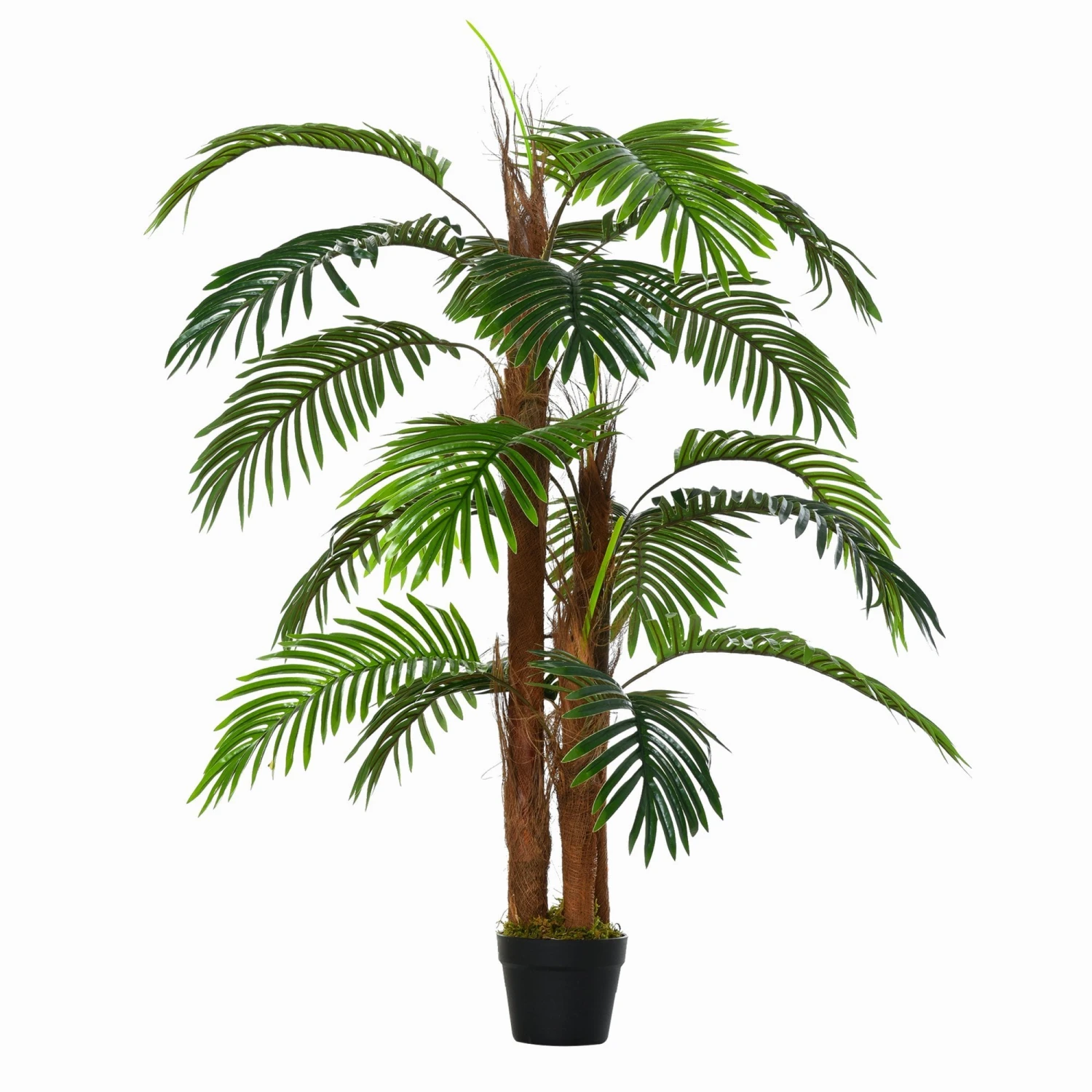 HOMCOM Outsunny Artificial Palm Tree Decorative Plant 19 Leaves With Nursery Pot, Fake Tropical Tree For Indoor Outdoor D+®cor, 120cm In Pot 1 HOMCOM Outsunny Artificial Palm Tree Decorative Plant 19 Leaves With Nursery Pot, Fake Tropical Tree For Indoor Outdoor D+®cor, 120cm In Pot