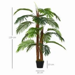 HOMCOM Outsunny Artificial Palm Tree Decorative Plant 19 Leaves With Nursery Pot, Fake Tropical Tree For Indoor Outdoor D+®cor, 120cm In Pot 12 HOMCOM Outsunny Artificial Palm Tree Decorative Plant 19 Leaves With Nursery Pot, Fake Tropical Tree For Indoor Outdoor D+®cor, 120cm In Pot -Home Furnishing Serie Shop 1645425245 27116800