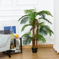 HOMCOM Outsunny Artificial Palm Tree Decorative Plant 19 Leaves With Nursery Pot, Fake Tropical Tree For Indoor Outdoor D+®cor, 120cm In Pot 13 HOMCOM Outsunny Artificial Palm Tree Decorative Plant 19 Leaves With Nursery Pot, Fake Tropical Tree For Indoor Outdoor D+®cor, 120cm In Pot -Home Furnishing Serie Shop 1645425249 39597800