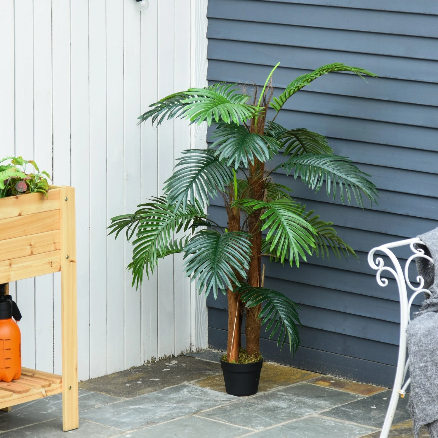 HOMCOM Outsunny Artificial Palm Tree Decorative Plant 19 Leaves With Nursery Pot, Fake Tropical Tree For Indoor Outdoor D+®cor, 120cm In Pot 5 HOMCOM Outsunny Artificial Palm Tree Decorative Plant 19 Leaves With Nursery Pot, Fake Tropical Tree For Indoor Outdoor D+®cor, 120cm In Pot - Image 5