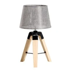 HOMCOM Tripod Table Lamp-Grey