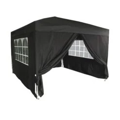 Silver & Stone Outdoor Pop Up Garden Gazebo 3x3m - Black