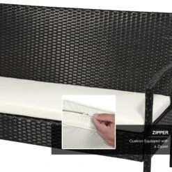 Outsunny 4 Pieces Outdoor PE Rattan Corner Sofa With Cushions - Black 18 Outsunny 4 Pieces Outdoor PE Rattan Corner Sofa With Cushions - Black -Home Furnishing Serie Shop 1FI90417dc140fcbd