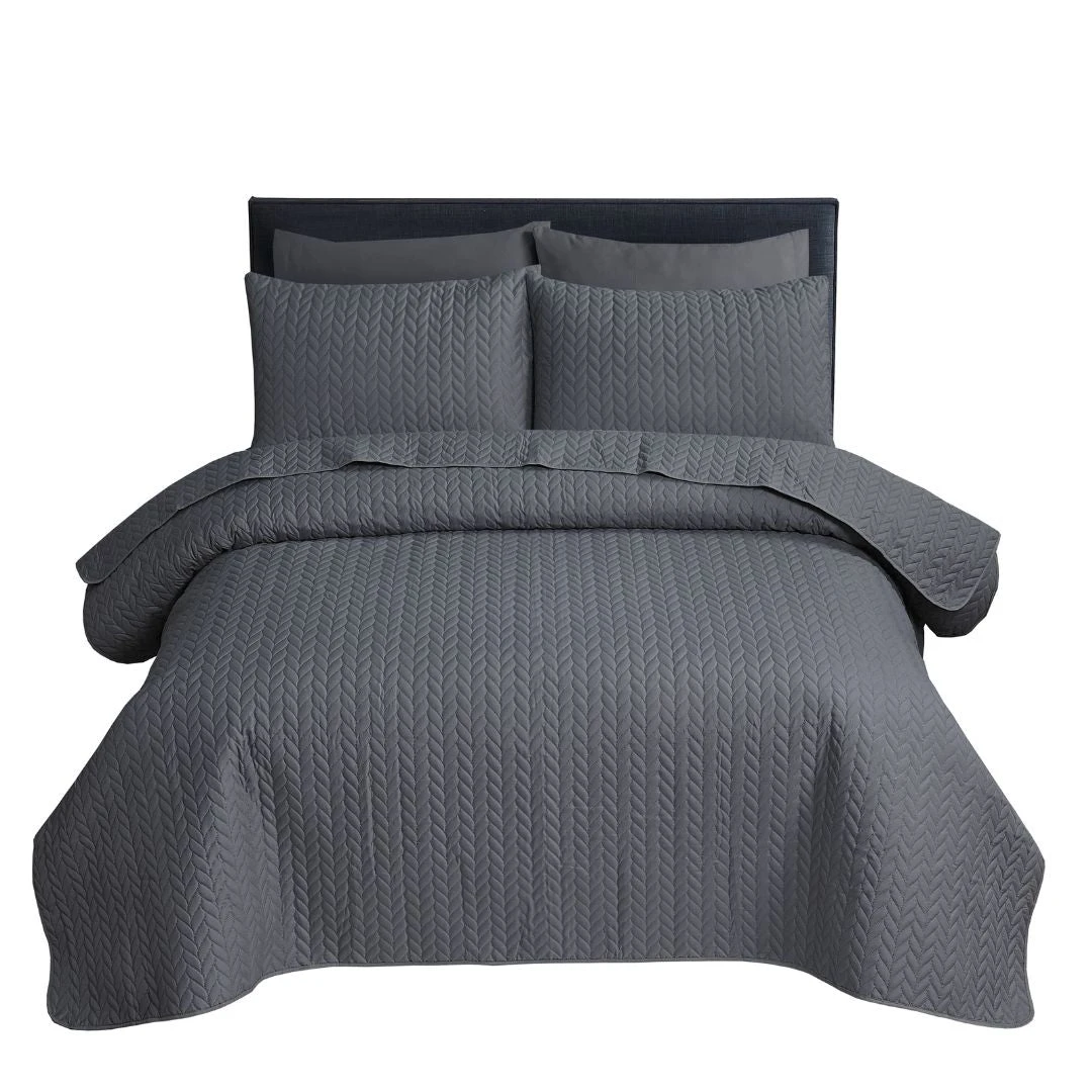Opus Leaf Pinsonic Duvet Set - Charcoal 2 Opus Leaf Pinsonic Duvet Set - Charcoal - Image 2