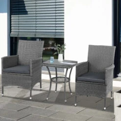 Outsunny Rattan Bistro Set 3pc - Grey -Home Furnishing Serie Shop 1cT6ff17eecc2a6ec jpg