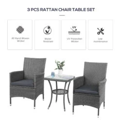 Outsunny Rattan Bistro Set 3pc - Grey -Home Furnishing Serie Shop 1gxa0917eecc2a6ec jpg