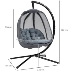 Outsunny Hanging Egg Chair - Grey -Home Furnishing Serie Shop 1nla121801c81fc84 jpg