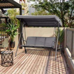 Outsunny Garden Swing 3 Seater-Grey -Home Furnishing Serie Shop 1qo6ff180cb995a02 jpg