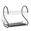 Lewis's 2 Tier Dish Drainer For Kitchen Sink - Black